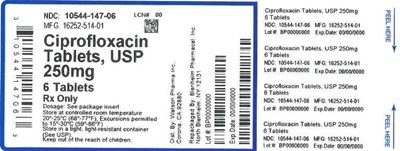 250mg 06ct (Label Ciprofloxacin Tabs 250mg Bpi(10544 147 06) Cobalt Watson(16252 514 01) Rev0)
